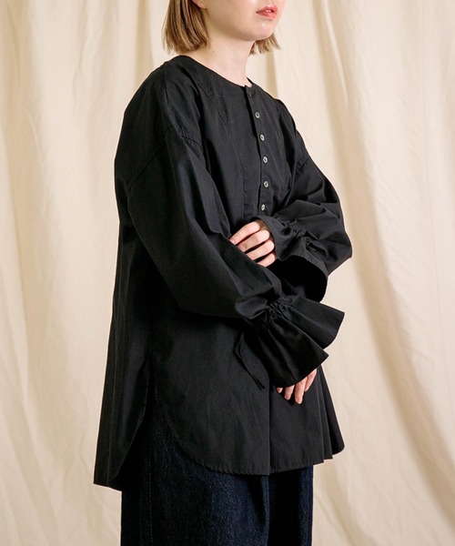 Brocante（ブロカント）の「[Brocante / ブロカント] CM30sウェザー マンシュデコールシャツ（シャツ/ブラウス・レディース・ホワイト/モカ/ブラック・2）」の11枚目の写真