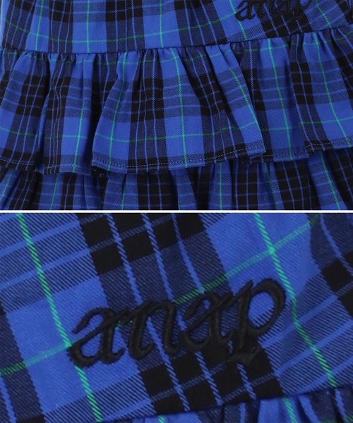 ANAP GｉRL（アナップガール）の「ティアード チェック スカート【キッズお揃い】（スカート・キッズ・ブルー/レッド・M/S/XS）」の10枚目の写真