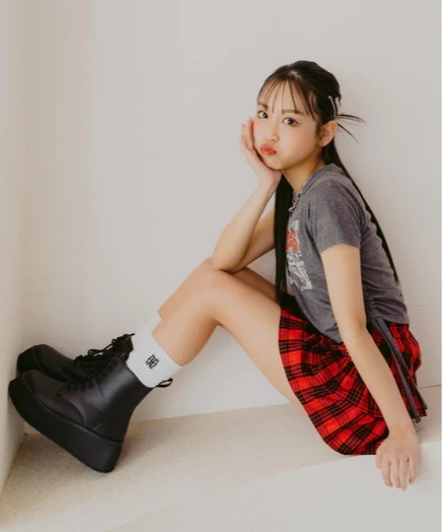 ANAP GｉRL（アナップガール）の「ティアード チェック スカート【キッズお揃い】（スカート・キッズ・ブルー/レッド・M/S/XS）」の21枚目の写真