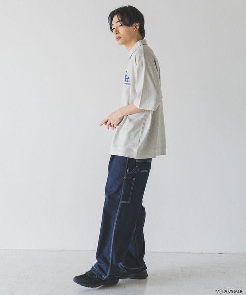 LOWRYS FARM(ローリーズファーム)の「MLBハーフZIPポロSS 492782(Tシャツ/カットソー・メンズ・ネイビー/アイボリー/チャコールグレー・MEDIUM/LARGE)」の5枚目の写真