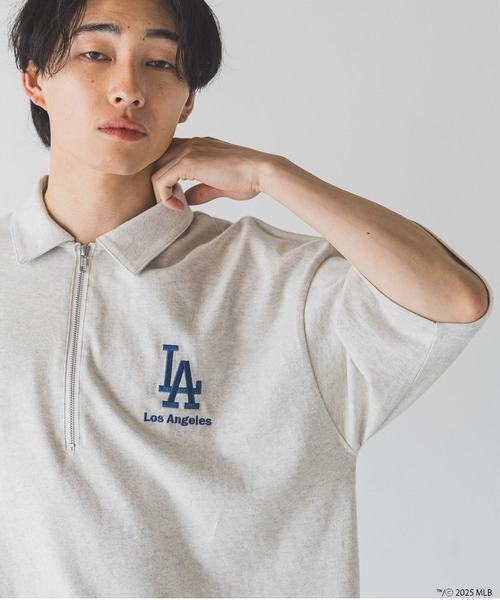LOWRYS FARM(ローリーズファーム)の「MLBハーフZIPポロSS 492782(Tシャツ/カットソー・メンズ・ネイビー/アイボリー/チャコールグレー・MEDIUM/LARGE)」の7枚目の写真
