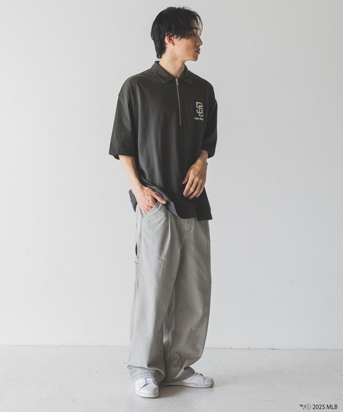 LOWRYS FARM(ローリーズファーム)の「MLBハーフZIPポロSS 492782(Tシャツ/カットソー・メンズ・ネイビー/アイボリー/チャコールグレー・MEDIUM/LARGE)」の9枚目の写真