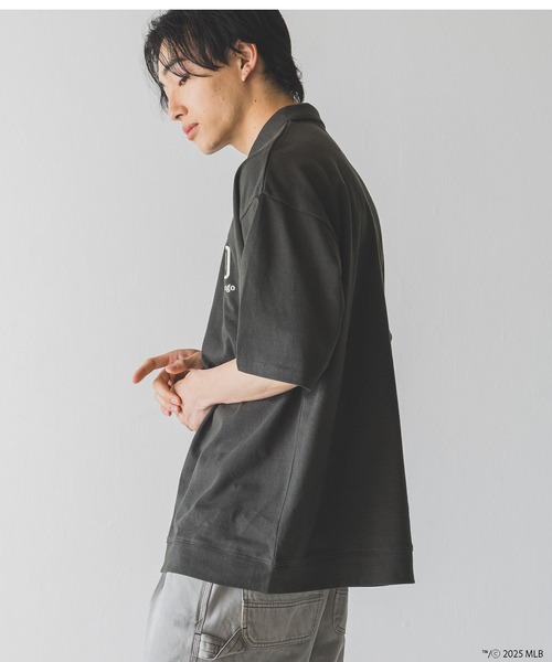 LOWRYS FARM(ローリーズファーム)の「MLBハーフZIPポロSS 492782(Tシャツ/カットソー・メンズ・ネイビー/アイボリー/チャコールグレー・MEDIUM/LARGE)」の12枚目の写真