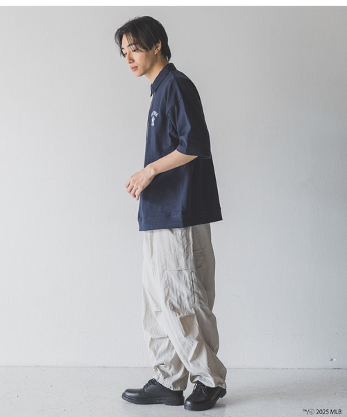 LOWRYS FARM(ローリーズファーム)の「MLBハーフZIPポロSS 492782(Tシャツ/カットソー・メンズ・ネイビー/アイボリー/チャコールグレー・MEDIUM/LARGE)」の14枚目の写真