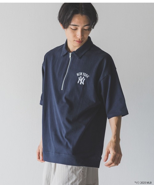 LOWRYS FARM(ローリーズファーム)の「MLBハーフZIPポロSS 492782(Tシャツ/カットソー・メンズ・ネイビー/アイボリー/チャコールグレー・MEDIUM/LARGE)」の16枚目の写真