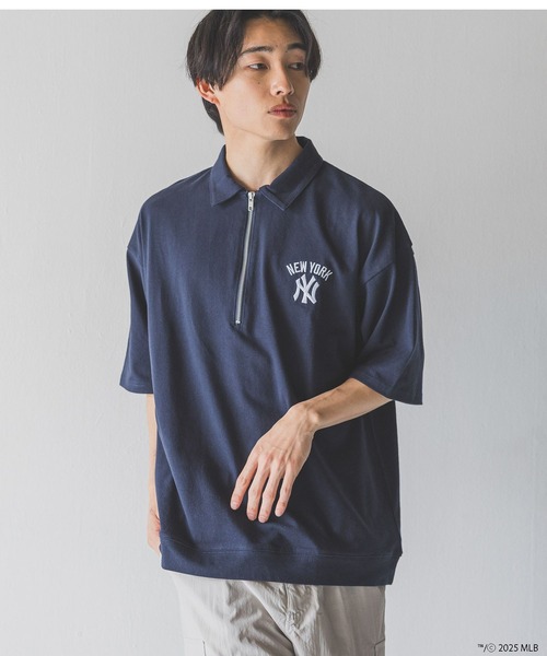 LOWRYS FARM(ローリーズファーム)の「MLBハーフZIPポロSS 492782(Tシャツ/カットソー・メンズ・ネイビー/アイボリー/チャコールグレー・MEDIUM/LARGE)」の18枚目の写真
