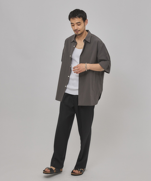 EDIFICE(エディフィス)の「ETS.MATERIAUX(マテリオ) フレンチワーク ショートスリーブシャツ(シャツ/ブラウス・メンズ・チャコールグレー/アイボリー/ホワイト・2/3)」の21枚目の写真