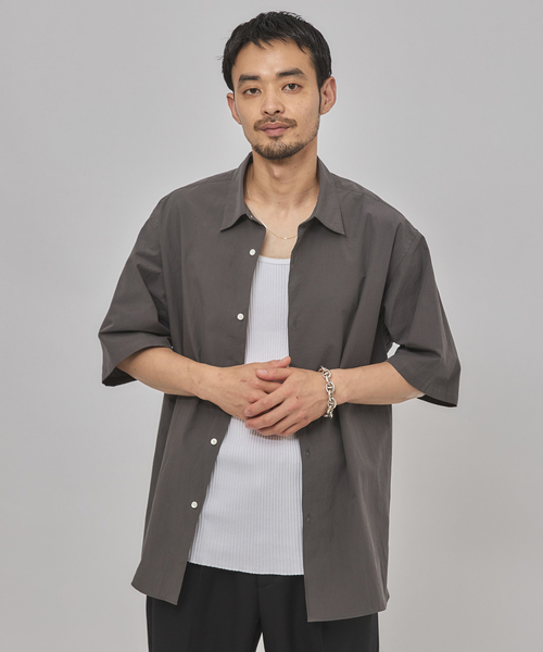 EDIFICE(エディフィス)の「ETS.MATERIAUX(マテリオ) フレンチワーク ショートスリーブシャツ(シャツ/ブラウス・メンズ・チャコールグレー/アイボリー/ホワイト・2/3)」の22枚目の写真