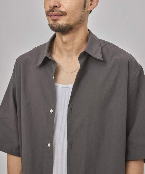 EDIFICE(エディフィス)の「ETS.MATERIAUX(マテリオ) フレンチワーク ショートスリーブシャツ(シャツ/ブラウス・メンズ・チャコールグレー/アイボリー/ホワイト・2/3)」の14枚目の写真