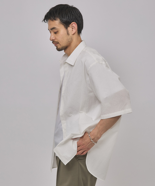 EDIFICE(エディフィス)の「ETS.MATERIAUX(マテリオ) フレンチワーク ショートスリーブシャツ(シャツ/ブラウス・メンズ・チャコールグレー/アイボリー/ホワイト・2/3)」の9枚目の写真