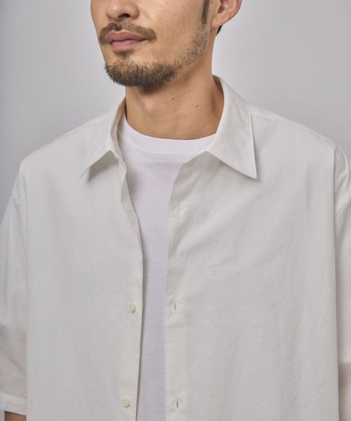 EDIFICE(エディフィス)の「ETS.MATERIAUX(マテリオ) フレンチワーク ショートスリーブシャツ(シャツ/ブラウス・メンズ・チャコールグレー/アイボリー/ホワイト・2/3)」の12枚目の写真