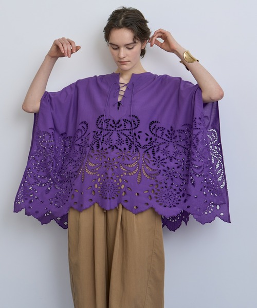 HOUSE OF LOTUS シフリー刺繍ポンチョブラウス HOUSE OF LOTUS（ハウスオブロータス）の「シフリー刺繍ポンチョ