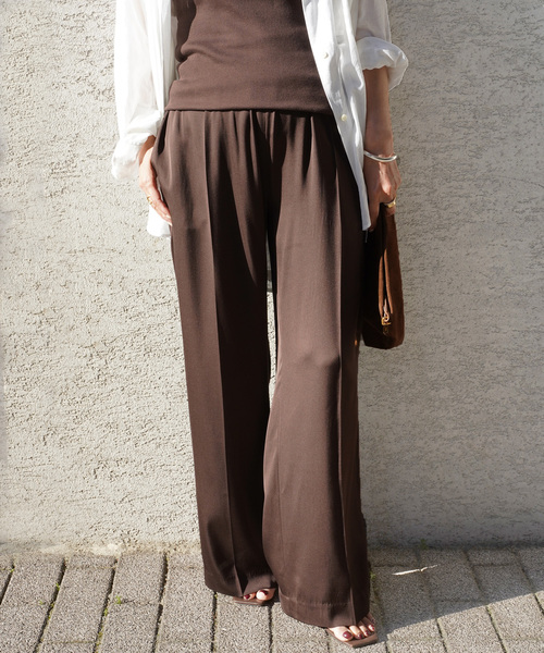 新品✨ドゥーズィエムクラス　 SILK SATIN イージーパンツ　ネイビー SILK SATIN イージーパンツ（その他パンツ）｜Deuxieme Classe