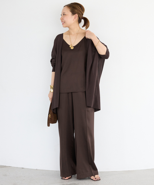 Deuxieme Classe(ドゥーズィエムクラス)の「*追加 SILK SATIN イージーパンツ(その他パンツ・レディース・ネイビー/ブラウン・34/36/38)」の16枚目の写真