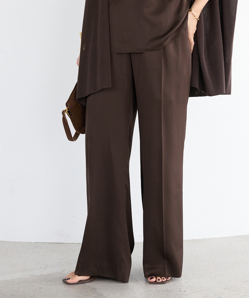 Deuxieme Classe(ドゥーズィエムクラス)の「*追加 SILK SATIN イージーパンツ(その他パンツ・レディース・ネイビー/ブラウン・34/36/38)」の18枚目の写真