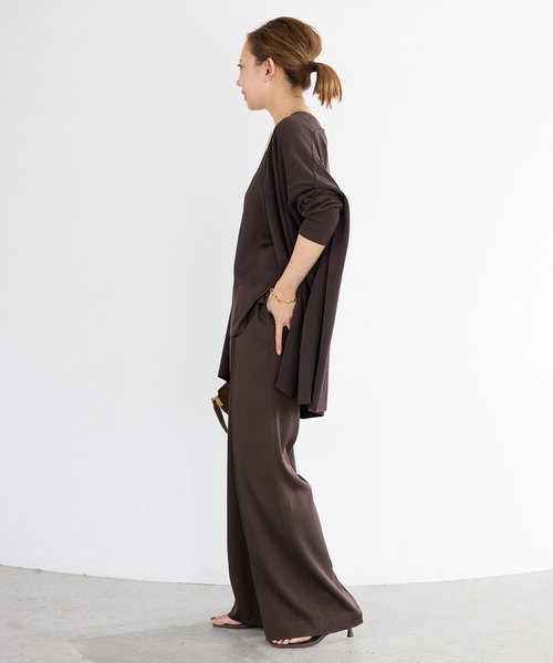 Deuxieme Classe(ドゥーズィエムクラス)の「*追加 SILK SATIN イージーパンツ(その他パンツ・レディース・ネイビー/ブラウン・34/36/38)」の19枚目の写真