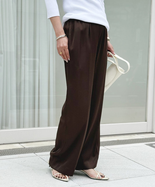 追加 SILK SATIN イージーパンツ（その他パンツ）｜Deuxieme