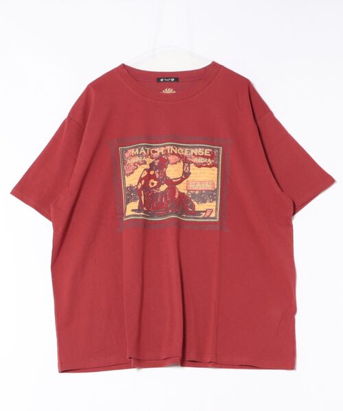 チャイハネ(チャイハネ)の「【チャイハネ】マッチ香プリントTシャツXL(Tシャツ/カットソー・メンズ・ブラック/グリーン/ライトベージュ/ネイビー/オレンジ/レッド/ホワイト・XL)」の6枚目の写真