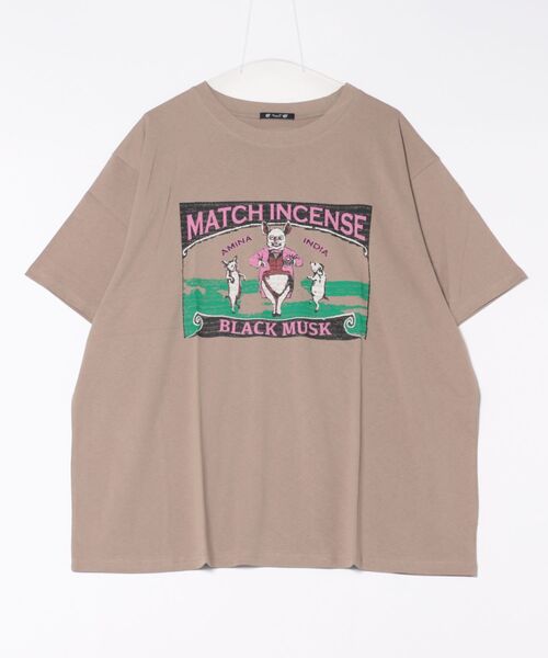 チャイハネ(チャイハネ)の「【チャイハネ】マッチ香プリントTシャツXL(Tシャツ/カットソー・メンズ・ブラック/グリーン/ライトベージュ/ネイビー/オレンジ/レッド/ホワイト・XL)」の4枚目の写真