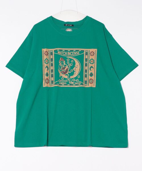 チャイハネ(チャイハネ)の「【チャイハネ】マッチ香プリントTシャツXL(Tシャツ/カットソー・メンズ・ブラック/グリーン/ライトベージュ/ネイビー/オレンジ/レッド/ホワイト・XL)」の5枚目の写真