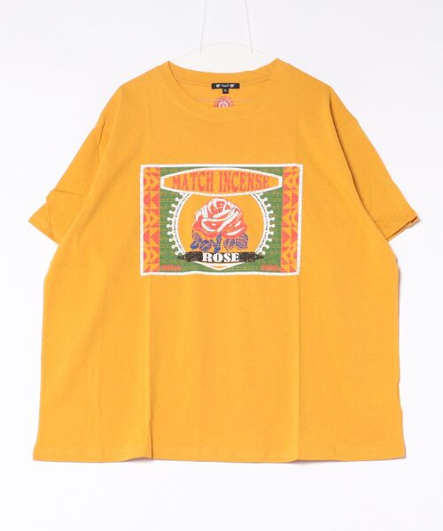 チャイハネ(チャイハネ)の「【チャイハネ】マッチ香プリントTシャツXL(Tシャツ/カットソー・メンズ・ブラック/ライトベージュ/ネイビー/オレンジ/グリーン/レッド/ホワイト/グレー/ブルー/マスタード・XL)」の8枚目の写真