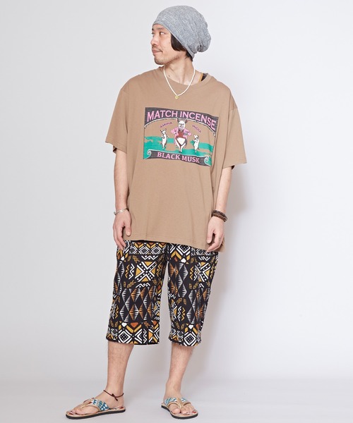 チャイハネ(チャイハネ)の「【チャイハネ】マッチ香プリントTシャツXL(Tシャツ/カットソー・メンズ・ブラック/グリーン/ライトベージュ/ネイビー/オレンジ/レッド/ホワイト・XL)」の16枚目の写真