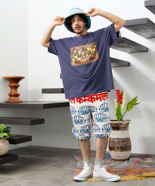 チャイハネ(チャイハネ)の「【チャイハネ】マッチ香プリントTシャツXL(Tシャツ/カットソー・メンズ・ブラック/グリーン/ライトベージュ/ネイビー/オレンジ/レッド/ホワイト・XL)」の11枚目の写真