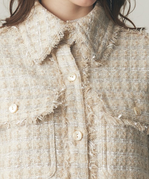 DEICY（デイシー）の「ラメmixツイードフリンジジャケット（その他アウター・レディース・オフホワイト・FREE）」の21枚目の写真
