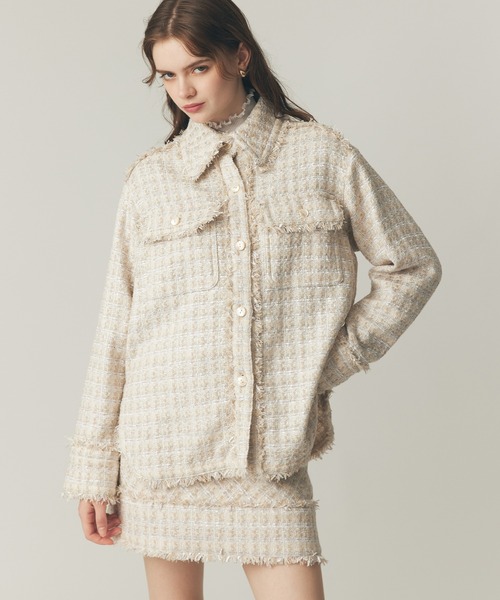 DEICY（デイシー）の「ラメmixツイードフリンジジャケット（その他アウター・レディース・オフホワイト・FREE）」の12枚目の写真