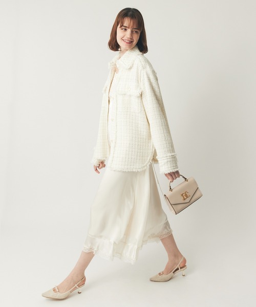 DEICY（デイシー）の「ラメmixツイードフリンジジャケット（その他アウター・レディース・オフホワイト・FREE）」の13枚目の写真