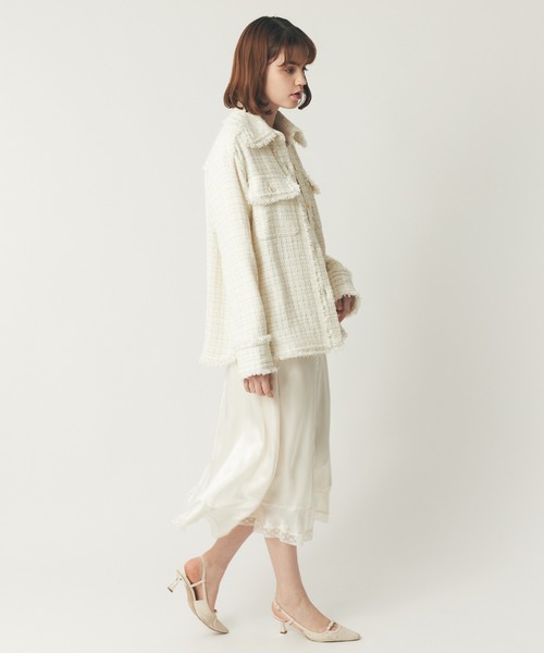 DEICY（デイシー）の「ラメmixツイードフリンジジャケット（その他アウター・レディース・オフホワイト・FREE）」の8枚目の写真