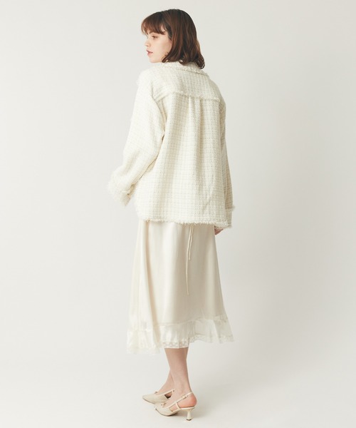 DEICY（デイシー）の「ラメmixツイードフリンジジャケット（その他アウター・レディース・オフホワイト・FREE）」の9枚目の写真