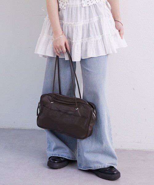 mystic(ミスティック)の「スクエアショルダーBAG(ショルダーバッグ・レディース・ブラウン/アイボリー・ONE SIZE)」の20枚目の写真