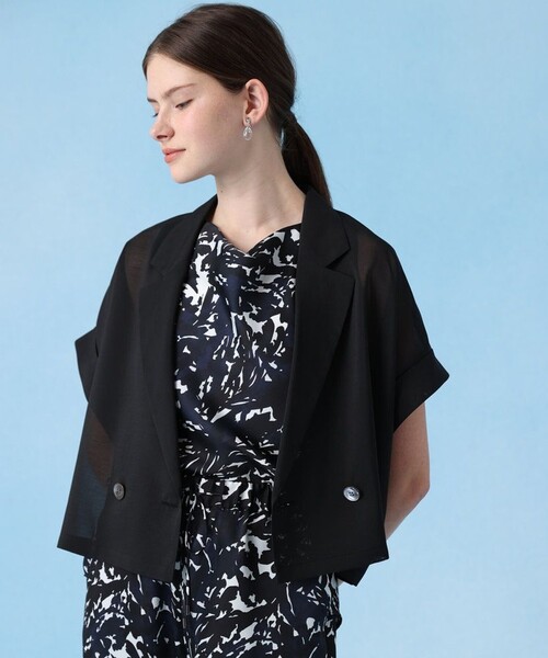 ANAYI（アナイ）の「シアーオーガンフレンチスリーブジャケット（ダウンジャケット/コート・レディース・ブラウン/ブラック・36/38）」の2枚目の写真