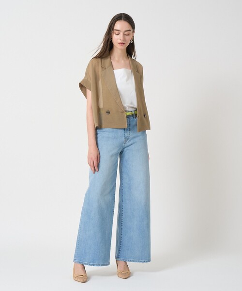 ANAYI（アナイ）の「シアーオーガンフレンチスリーブジャケット（ダウンジャケット/コート・レディース・ブラウン/ブラック・36/38）」の5枚目の写真