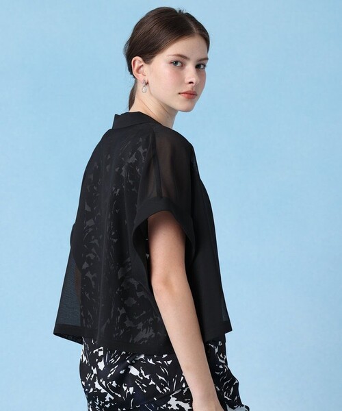 ANAYI（アナイ）の「シアーオーガンフレンチスリーブジャケット（ダウンジャケット/コート・レディース・ブラウン/ブラック・36/38）」の10枚目の写真