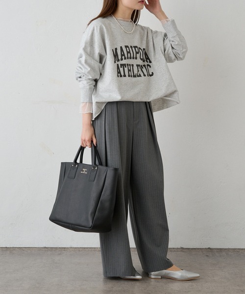 PUAL CE CIN(ピュアルセシン)の「インレイショートプルオーバー(Tシャツ/カットソー・レディース・オフホワイト/グレー・FREE)」の3枚目の写真