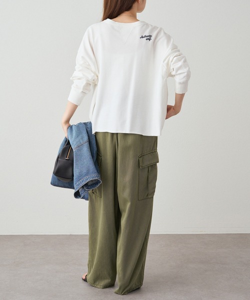 PUAL CE CIN(ピュアルセシン)の「インレイショートプルオーバー(Tシャツ/カットソー・レディース・オフホワイト/グレー・FREE)」の9枚目の写真