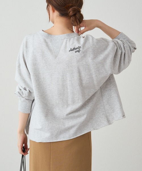 PUAL CE CIN(ピュアルセシン)の「インレイショートプルオーバー(Tシャツ/カットソー・レディース・オフホワイト/グレー・FREE)」の11枚目の写真