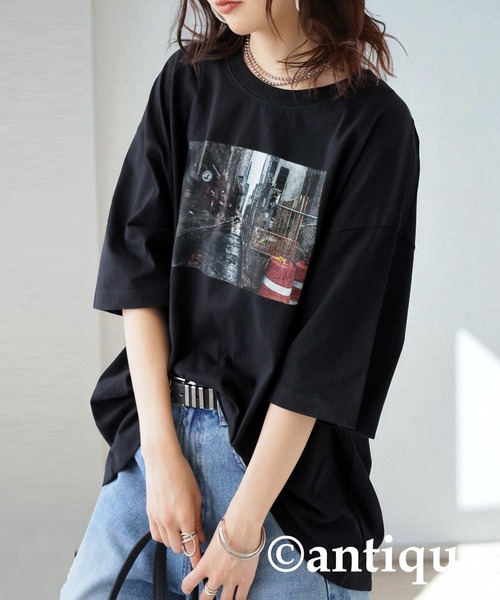 ANIECA カラーはフォトTしゃつ未使用 ロゴフォトプリントTシャツ（Tシャツ/カットソー）｜antiqua