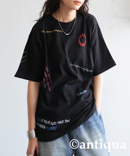 antiqua(アンティカ)の「ロゴフォトプリントTシャツ(Tシャツ/カットソー・レディース・ブラック系その他/ホワイト系その他/ブラック/ホワイト・R/P)」の22枚目の写真