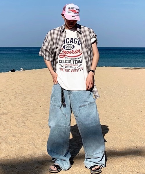 NOWLE(ノウル)の「【NOWLE】ヴィンテージ風 1989 シカゴ プリント 半袖 Tシャツ(Tシャツ/カットソー・メンズ・ホワイト・LARGE/MEDIUM/X-LARGE)」の21枚目の写真