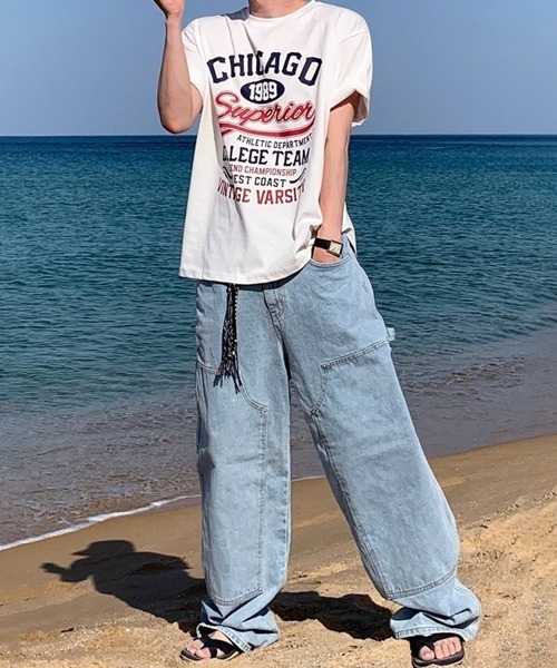 NOWLE(ノウル)の「【NOWLE】ヴィンテージ風 1989 シカゴ プリント 半袖 Tシャツ(Tシャツ/カットソー・メンズ・ホワイト・LARGE/MEDIUM/X-LARGE)」の8枚目の写真