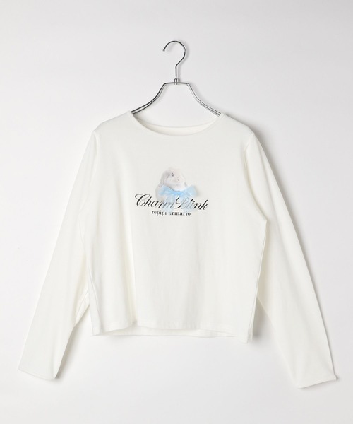 repipi armario（レピピ アルマリオ）の「【girly line】トキメキアソートロンＴ（Tシャツ/カットソー・キッズ・ホワイト系2/ブラック系1/ブラック系2/ホワイト系1・MEDIUM/LARGE/SMALL）」の2枚目の写真