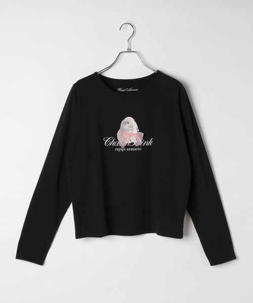 repipi armario（レピピ アルマリオ）の「【girly line】トキメキアソートロンＴ（Tシャツ/カットソー・キッズ・ホワイト系2/ブラック系1/ブラック系2/ホワイト系1・MEDIUM/LARGE/SMALL）」の4枚目の写真