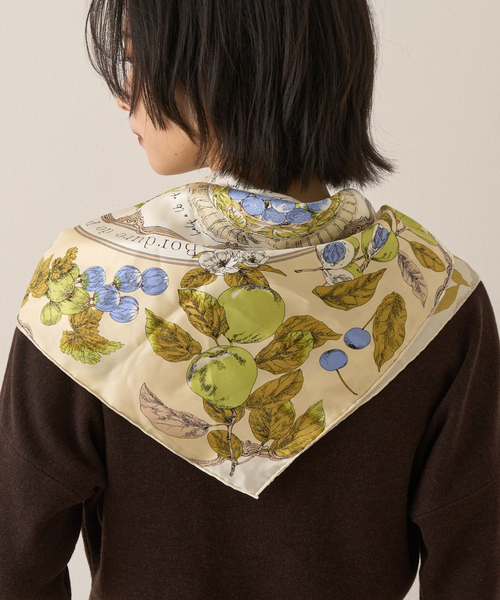 manipuri（マニプリ）の「【manipuri/マニプリ】アンティークレシピ スカーフ 65×65（バンダナ/スカーフ・レディース・グリーン/ブルー・フリー）」の2枚目の写真