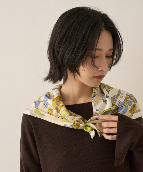 manipuri（マニプリ）の「【manipuri/マニプリ】アンティークレシピ スカーフ 65×65（バンダナ/スカーフ・レディース・グリーン/ブルー・フリー）」の20枚目の写真