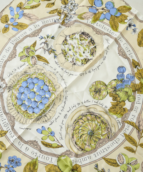 manipuri（マニプリ）の「【manipuri/マニプリ】アンティークレシピ スカーフ 65×65（バンダナ/スカーフ・レディース・グリーン/ブルー・フリー）」の12枚目の写真