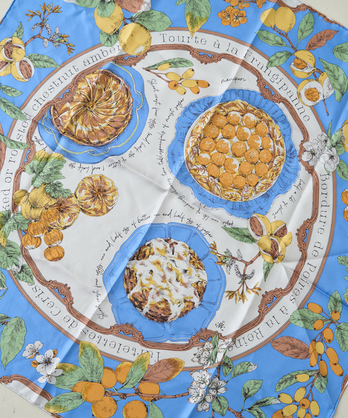 manipuri（マニプリ）の「【manipuri/マニプリ】アンティークレシピ スカーフ 65×65（バンダナ/スカーフ・レディース・グリーン/ブルー・フリー）」の16枚目の写真