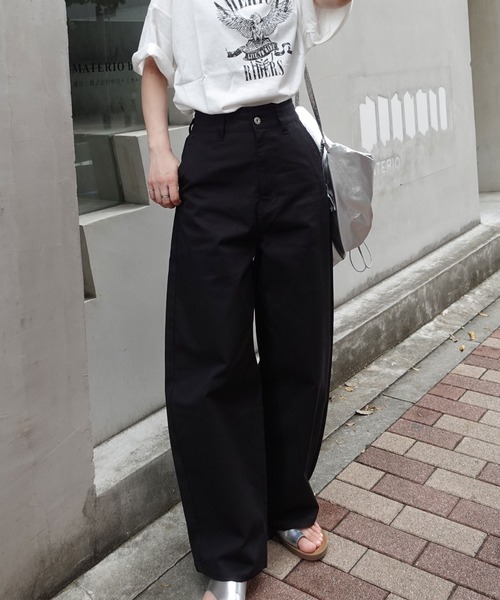 CORNERS（コーナーズ）の「ワイドエッグチノパンツ（チノパンツ・レディース・ライトベージュ/ブラック/ネイビー/チャコールグレー・マルチサイズ）」の17枚目の写真